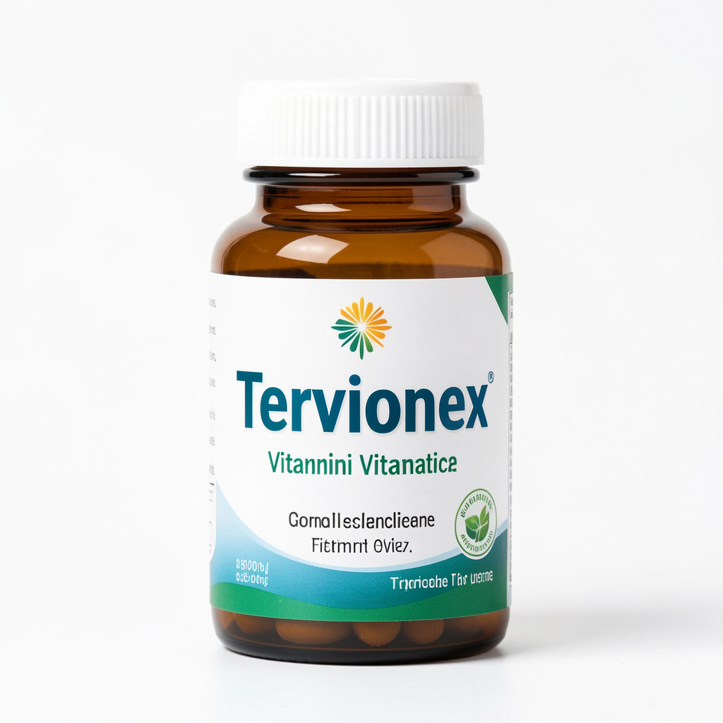 Tervionex natural wellness complex bottle with botanical elements